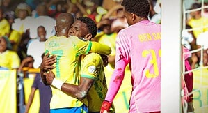 Jugadores de Mamelodi Sundowns durante la semifinal de la CAF Champions League 2025/26
