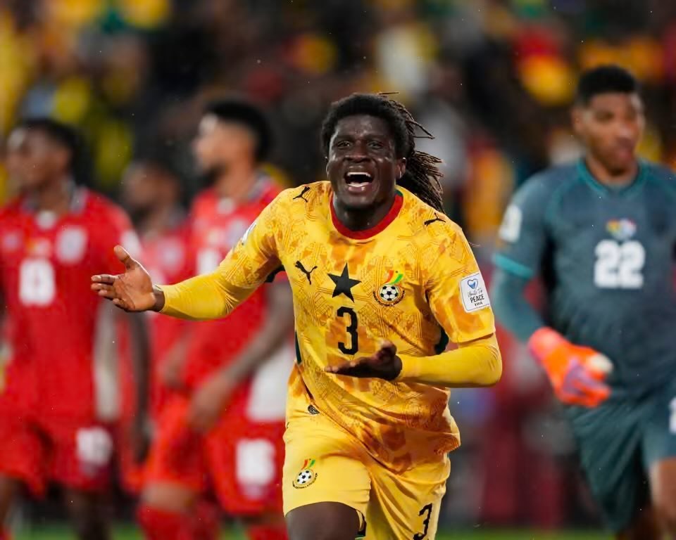Caleb Yirenkyi celebra el gol de Ghana contra Panamá en el Mundial 2026 en Toronto