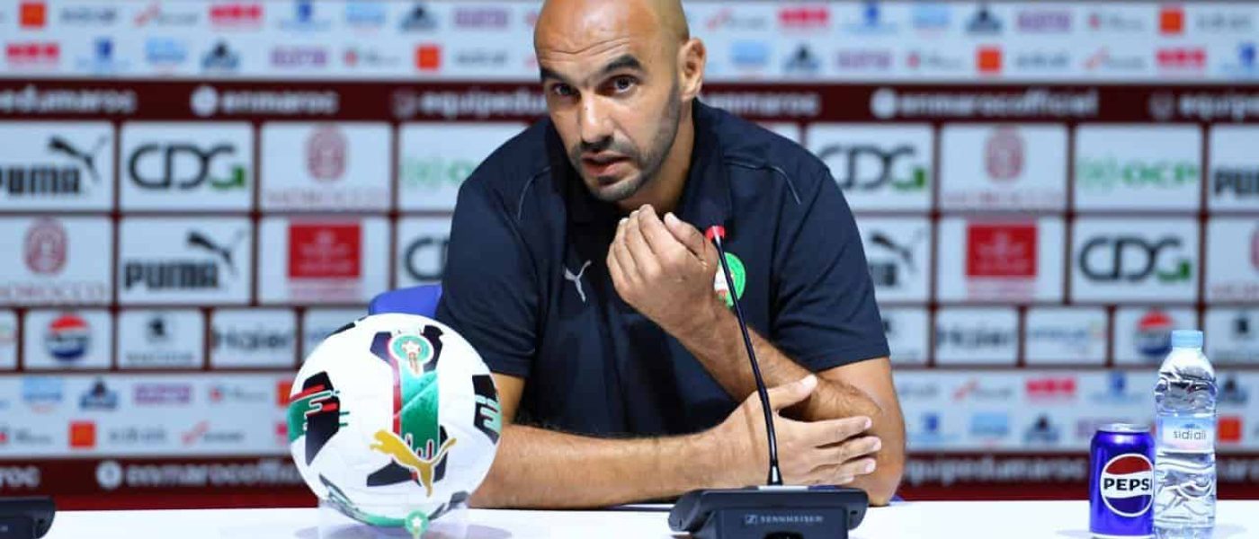 Walid Regragui en conferencia de prensa de la selección de Marruecos