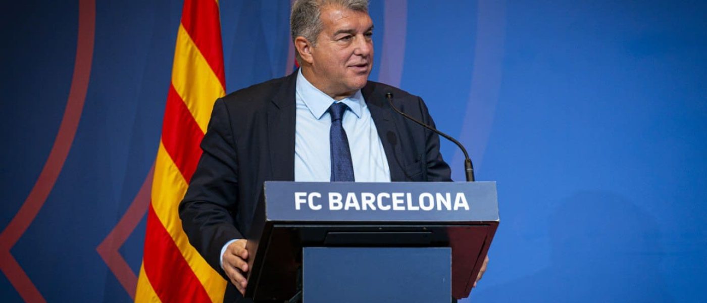 Joan Laporta celebra su reelección como presidente del FC Barcelona en marzo de 2026