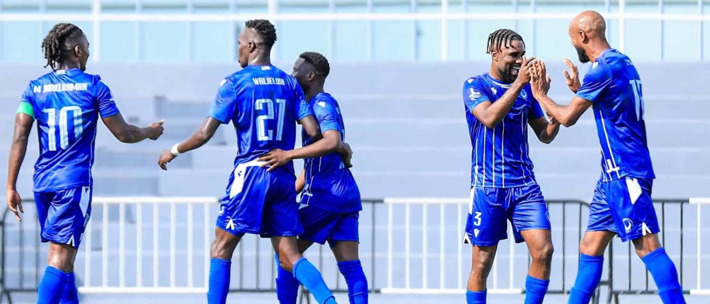 Jugadores de Al-Hilal Omdurman celebran un gol en la Rwanda Premier League 2025-26