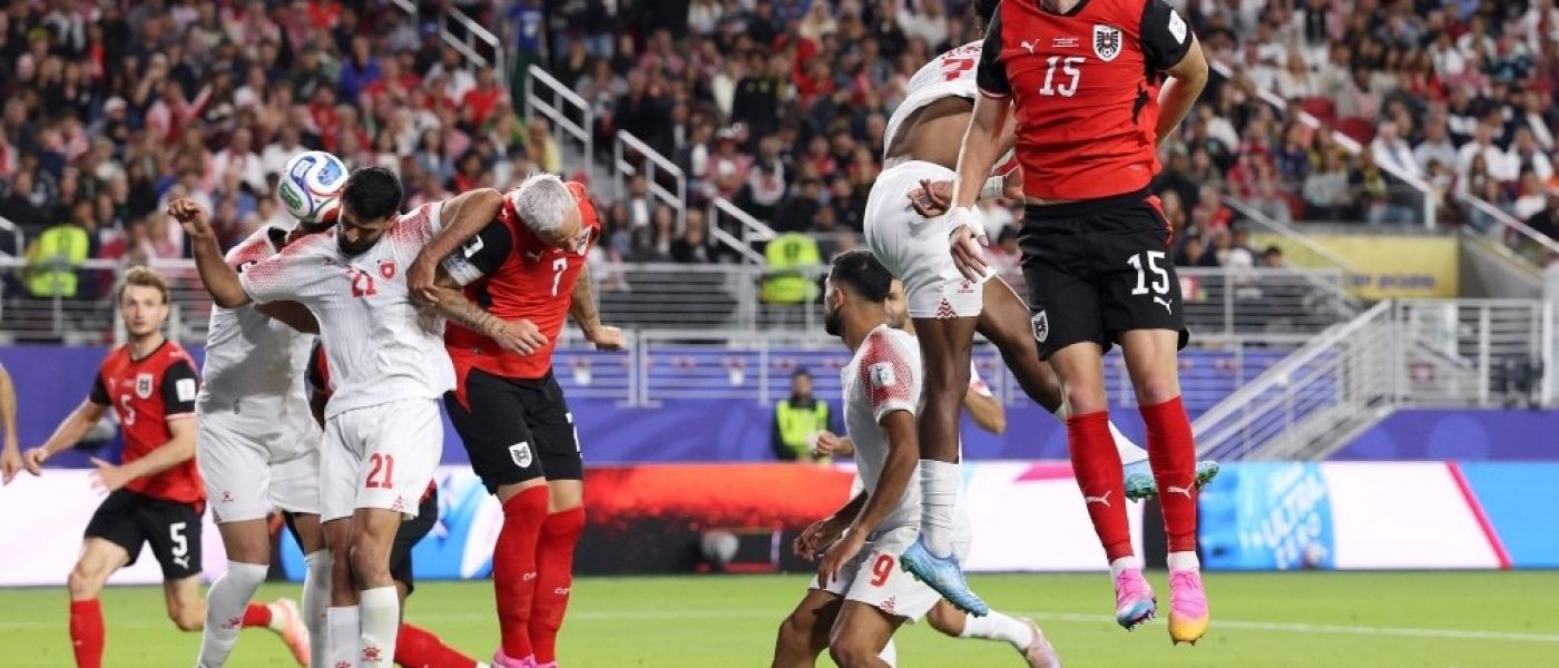 Jugadores de Austria celebran un gol contra Jordania en el Levi's Stadium durante el Mundial 2026