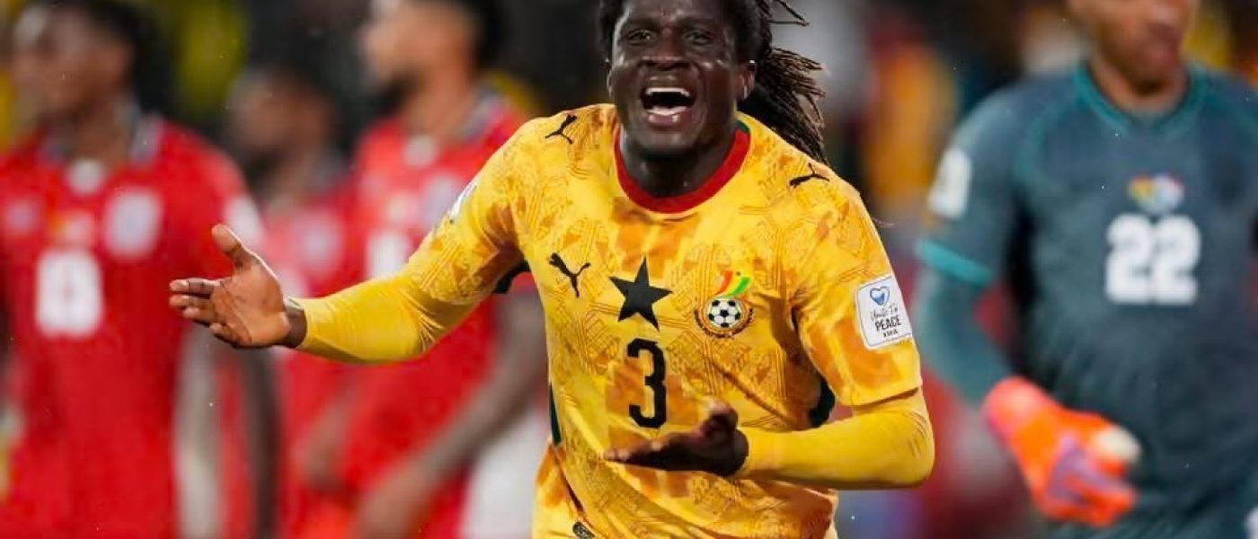 Caleb Yirenkyi celebra el gol de Ghana contra Panamá en el Mundial 2026 en Toronto